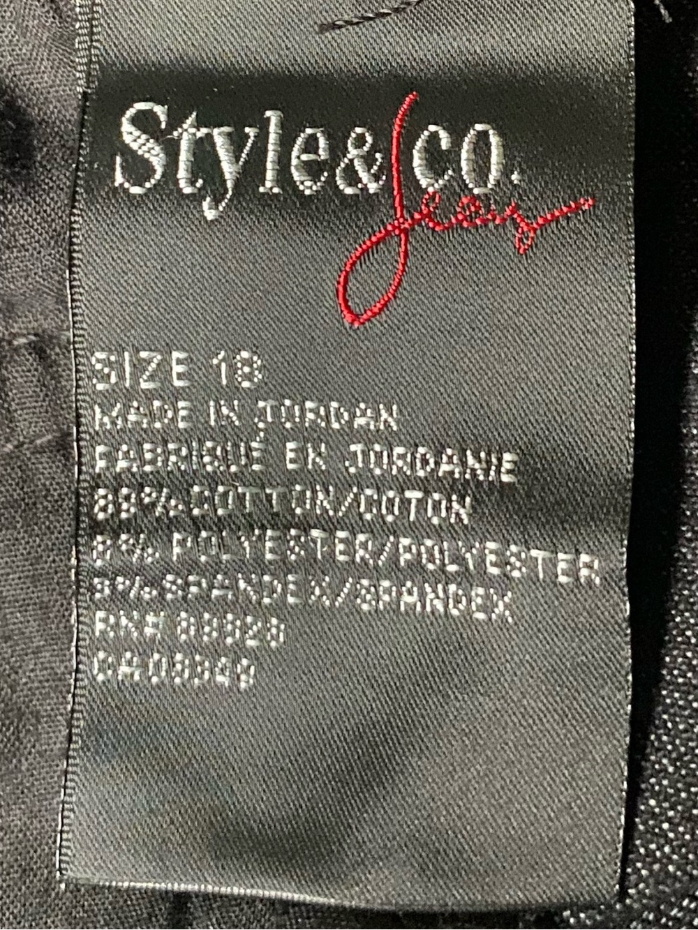 STYLE & CO. SLIM LEG , BLACK JEAN , with a SLIGHT STRETCH - Picture 7 of 11